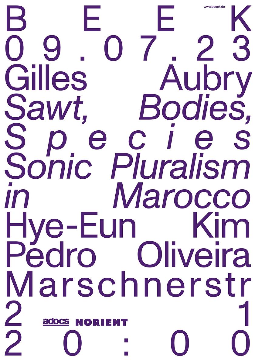 BEEK w/ Gilles Aubry, Kathrin Wildner, Pedro Oliveira, Hye-Eun Kim