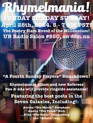 UB Radio Salon #850 - "Rhymelmania!" feat. the 4th Sunday Players